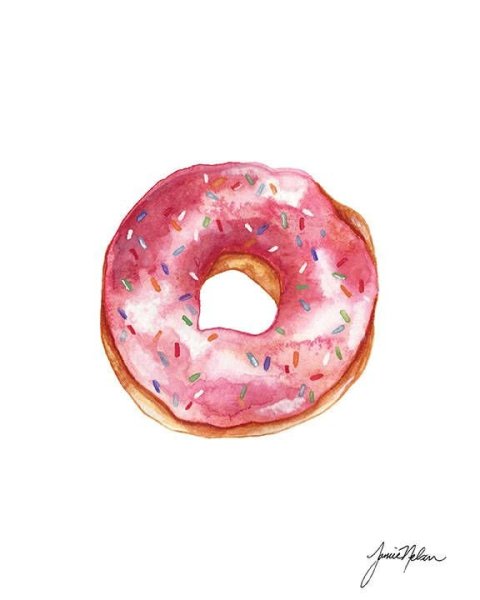 Пончик акварельными карандашами