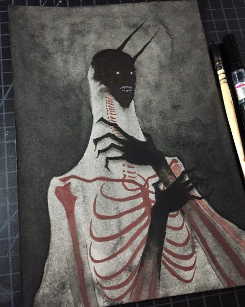 Страшные рисунки акварелью
