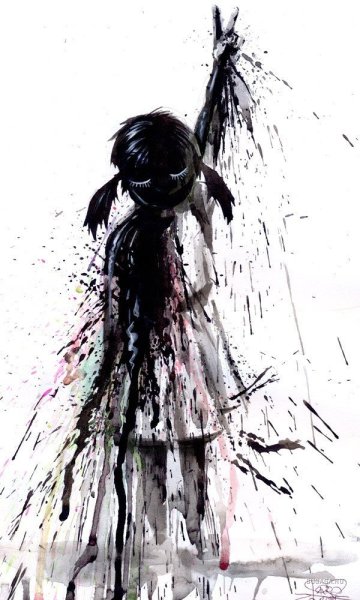 Мрачные рисунки акварелью