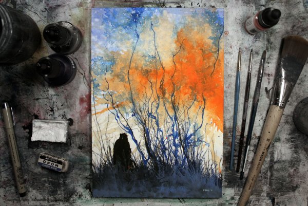 Девушка с сигаретой арт