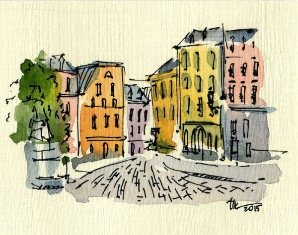 Акварель и тушь