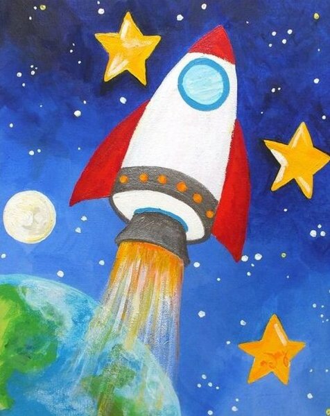 Рисунок на тему космонавтики