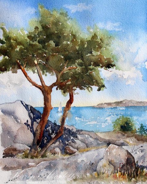 Крымские пейзажи акварелью