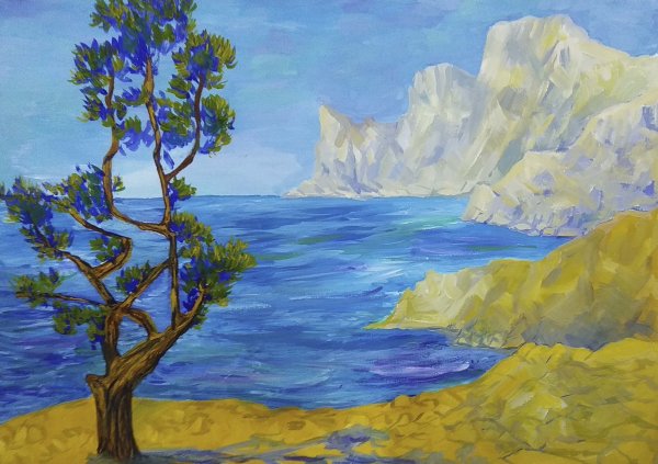 Море горы живопись