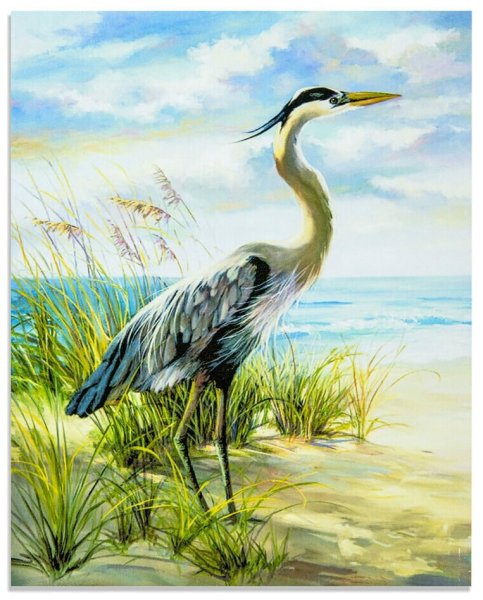 Журавль акварель