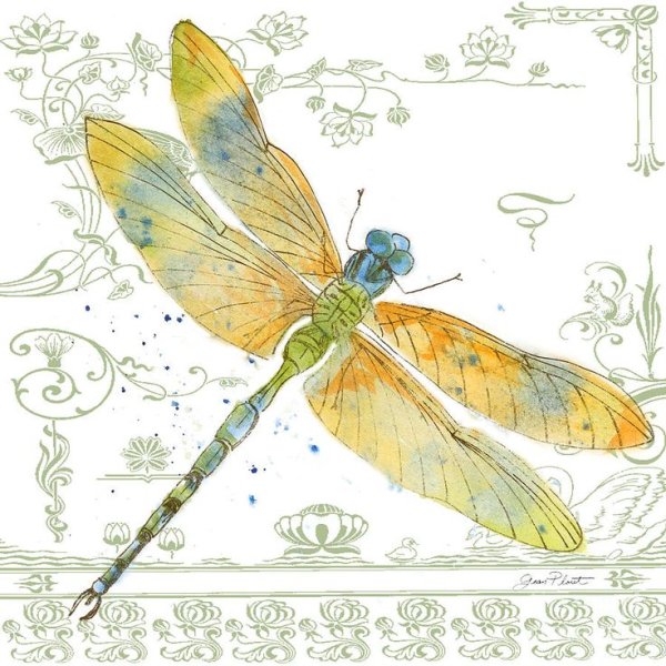 Стрекоза цветными карандашами