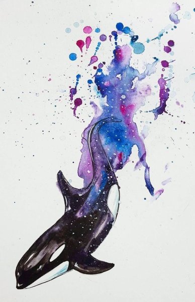 Тату кит акварель