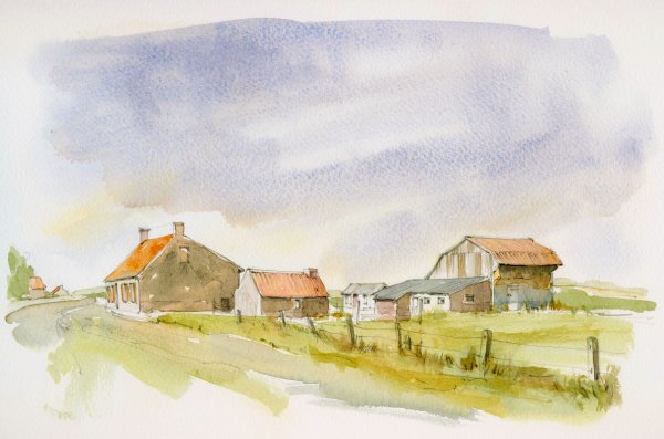 Домик красками