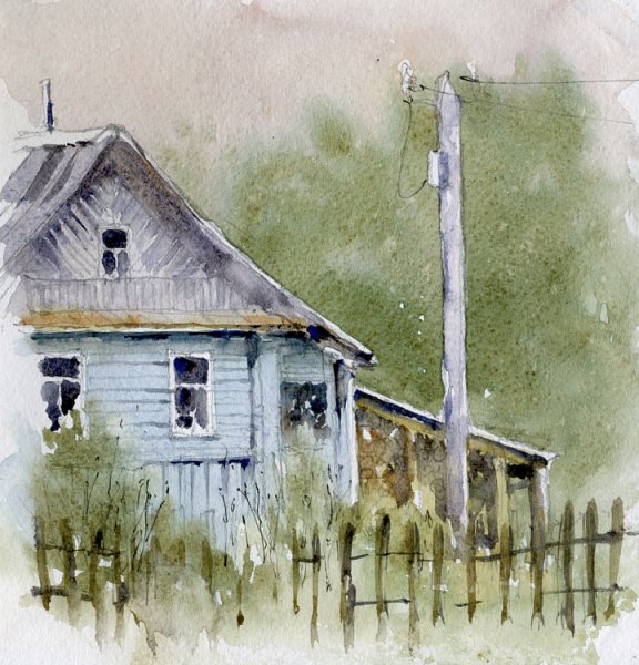 Архитектурные мотивы пленэр акварель