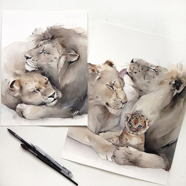 Акварельный Лев