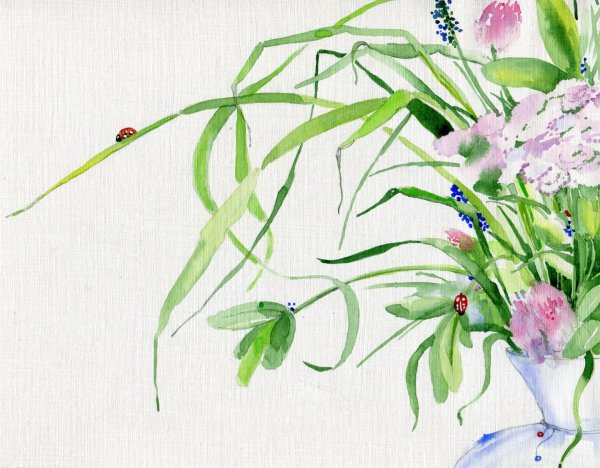 Травка акварель