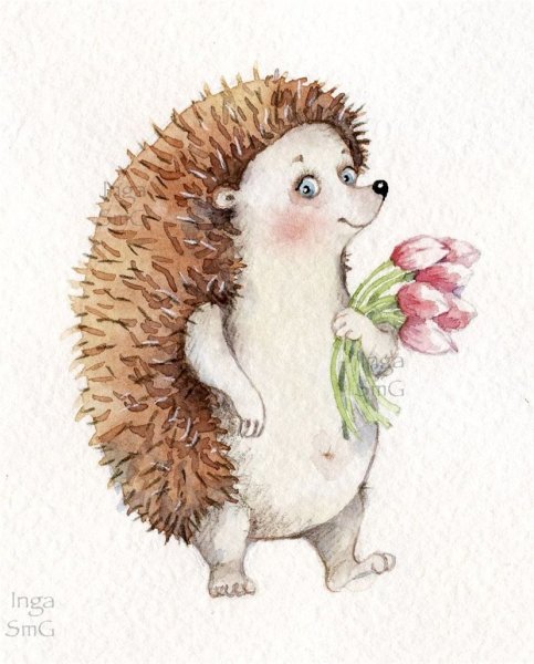 Иллюстратор Инга Измайлова ежики