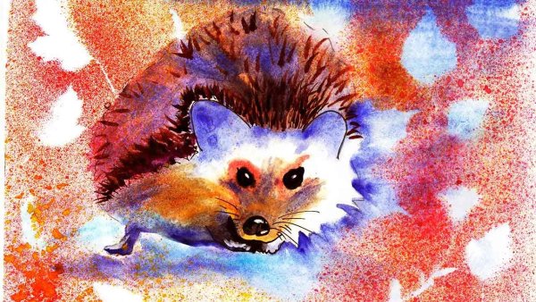 Ежик красками