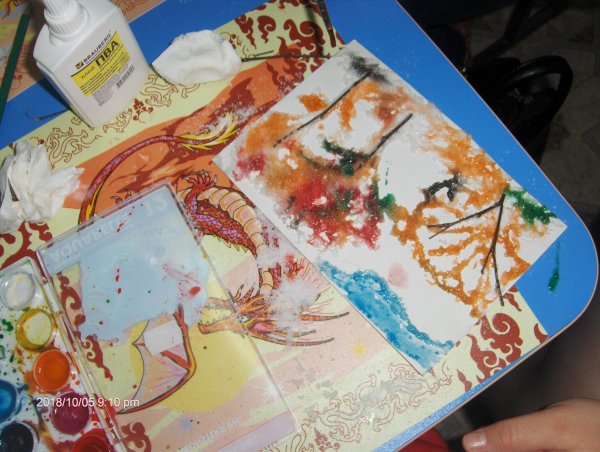 Рисование клеем ПВА