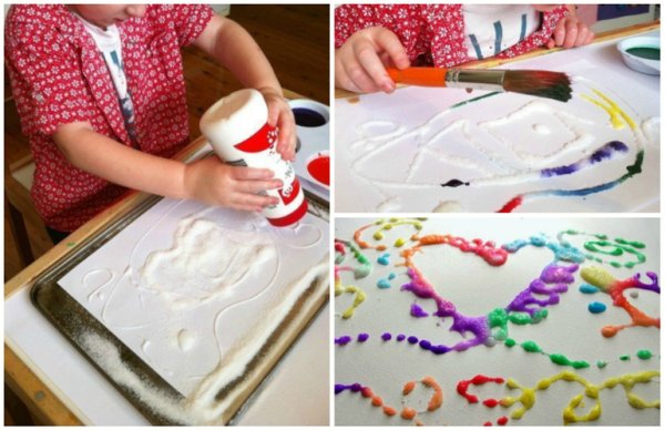 Рисование солью