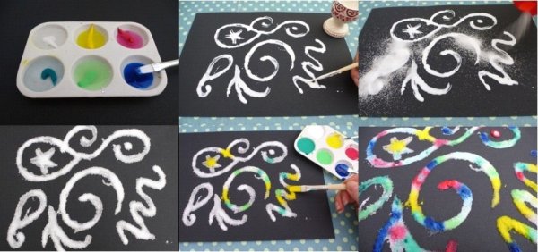 Материалы для рисования солью