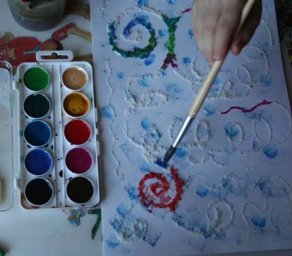 Рисование клеем ПВА И акварелью