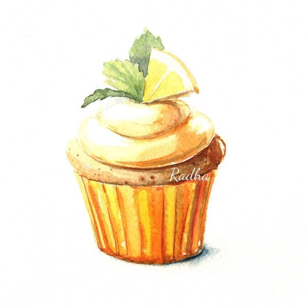 Маффины акварелью