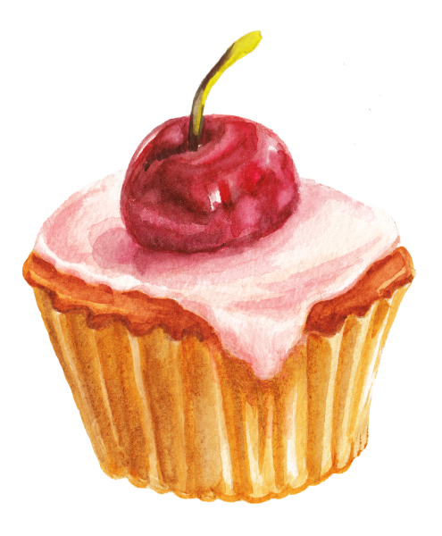 Рисование акварелью кексы