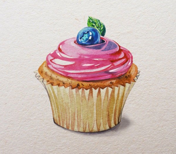 Акварельный капкейк