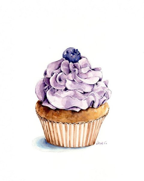 Кекс акварель