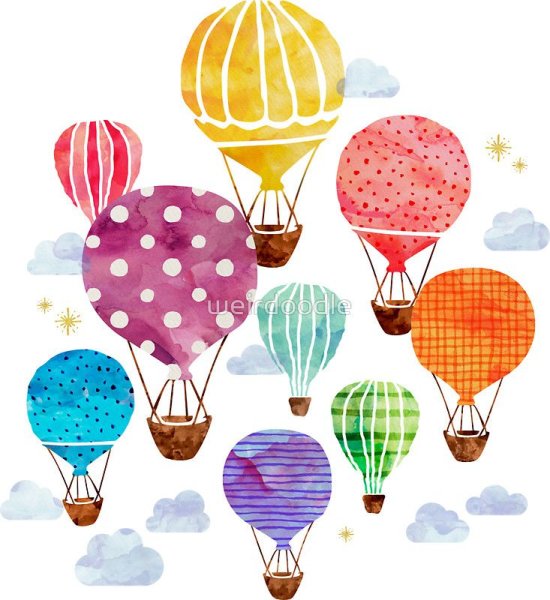 Акварельный воздушный шар