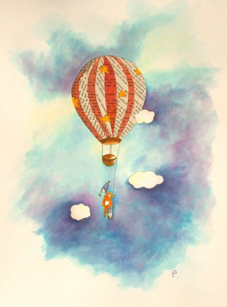 Воздушные шары акварель