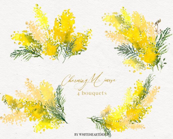 Фон акварельный Мимоза