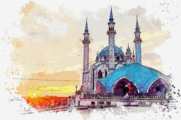 Мечеть кул-Шариф в Казани в векторе