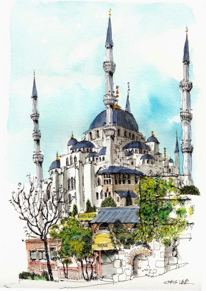 Истамбул акварель