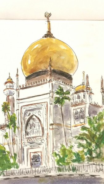 Мечеть акварелью