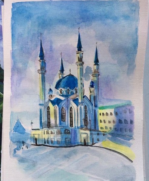 Мечеть кул-Шариф в Казани рисунок