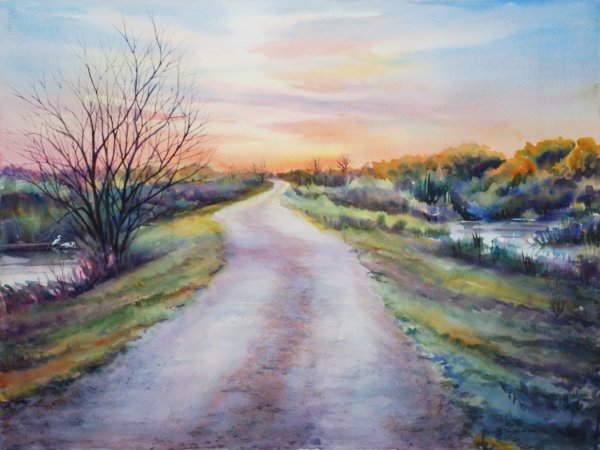 Небо красками гуашь