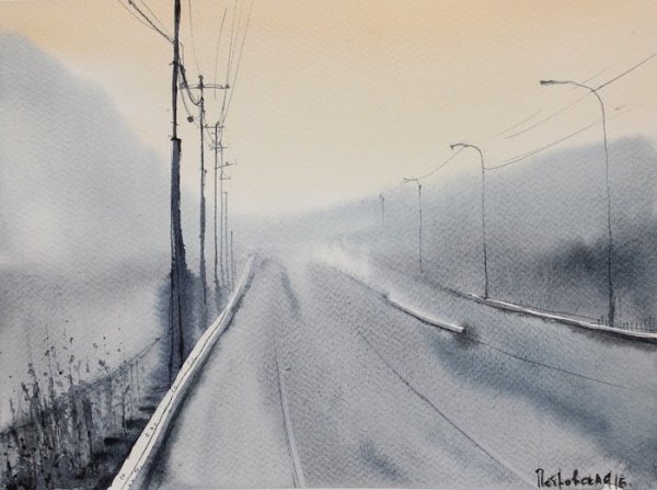 Воздушная перспектива в пейзаже акварелью