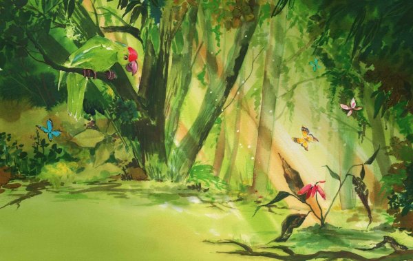 Картина гуашь джунгли