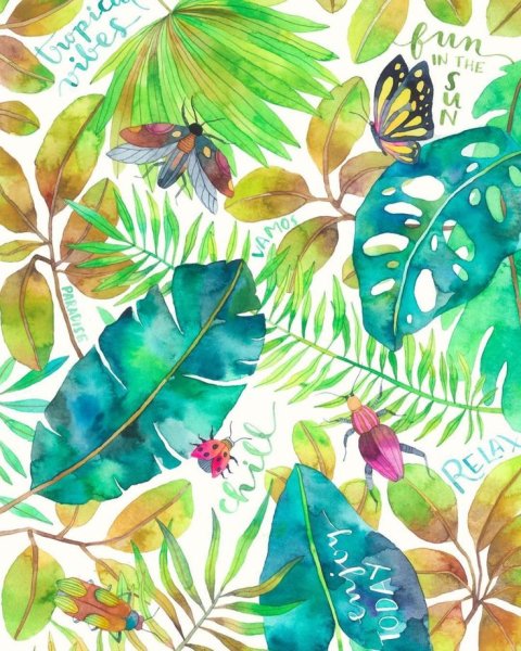 Джунгли акварель