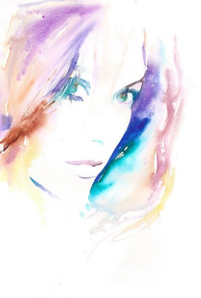Женщина акварель