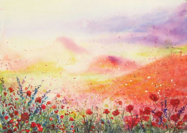 Поле акварелью