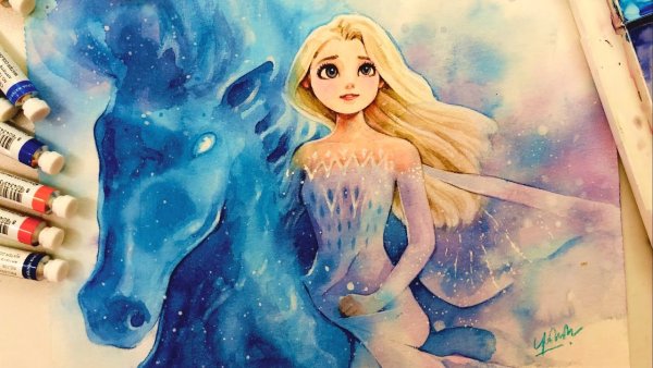 Эльза и Анна в акварели