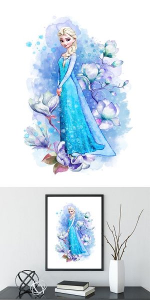 Холодное сердце акварель