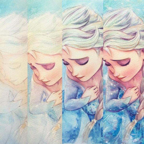 Эльза красками