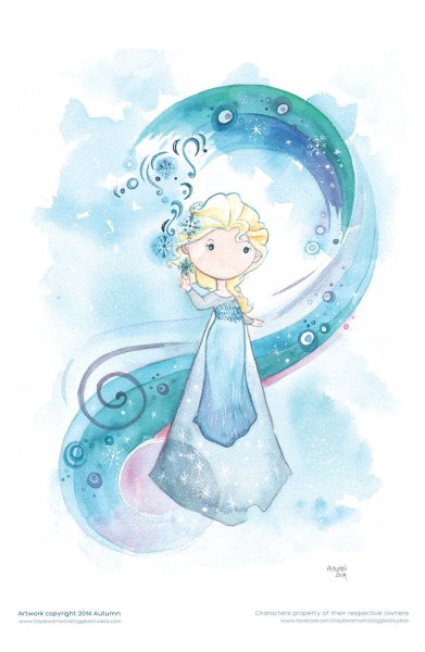 Холодное сердце акварель