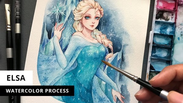 Эльза и Анна в акварели