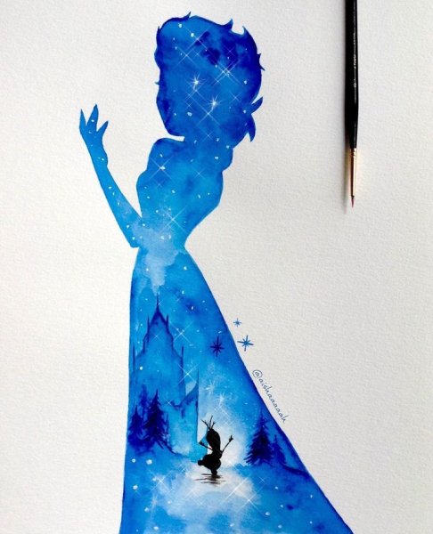 Акварельные силуэты