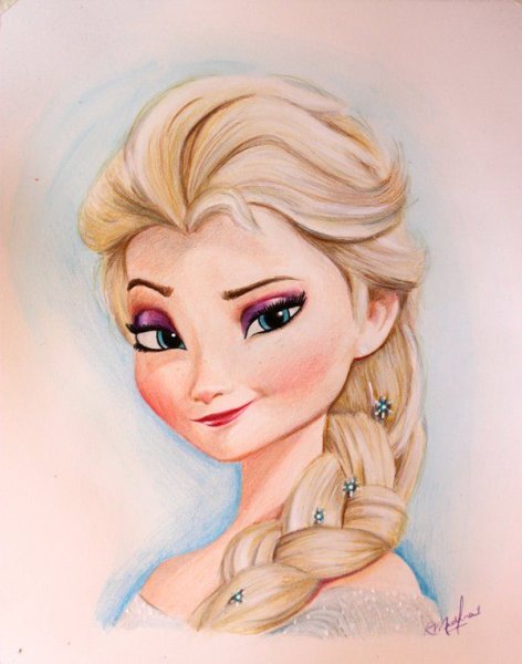 Рисунок Эльзы из холодного сердца