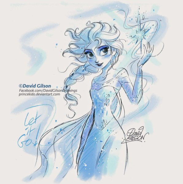 Давид Гильсон рисунки Эльза