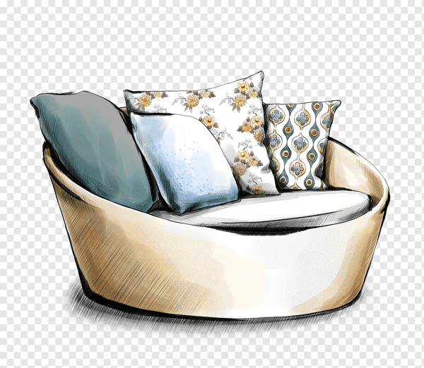 Диван акварелью