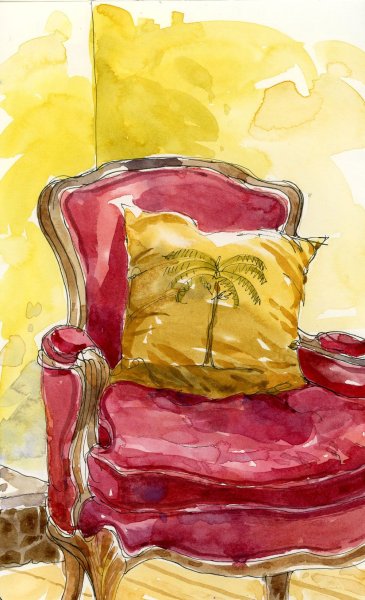 Диваны стулья акварелью