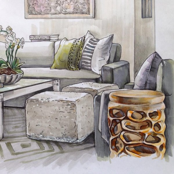 Зарисовки предметов интерьера