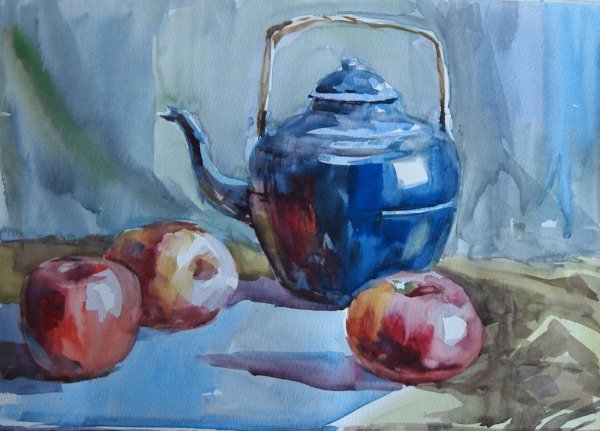 Натюрморт акварелью лессировка Академическая живопись